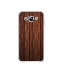 Amazon Brand - Solimo Designer Wooden Texture UV Printed Soft Back Case Mobile Cover for Samsung Galaxy E5