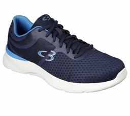 Concept 3 by Skechers - Zapatillas de Malla con Cordones para Hombre, Azul Marino, 9