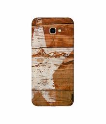 Amazon Brand - Solimo Designer Star Impression On Wood 3D Printed Hard Back Case Mobile Cover for Samsung Galaxy J4 Plus