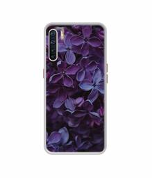 Amazon Brand - Solimo Designer Purple Flowers UV Printed Soft Back Case Mobile Cover for Oppo A91