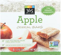 365 Everyday Value, Cereal Bars, Apple (6 - 1.3 oz bars), 7.9 oz