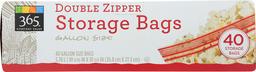 365 Everyday Value, Double Zipper Storage Bags, Gallon Size, 40 ct