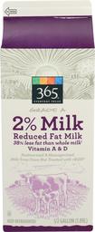 365 by Whole Foods Market, Grade A Reduced Fat Milk, 64 Fl Oz (Packaging May Vary)