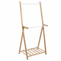 AmazonBasics Double Rail Bamboo Easel Garment Rack - Natural