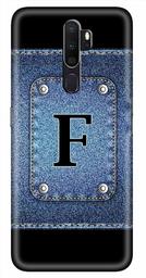 Amazon Brand - Solimo Designer Button Jeans Alphabet-F 3D Printed Hard Back Case Mobile Cover for Oppo A5 (2020)