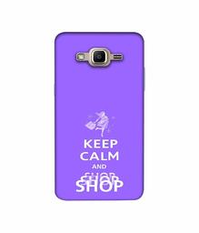 Amazon Brand - Solimo Designer Keep Calm and Shop 3D Printed Hard Back Case Mobile Cover for Samsung Galaxy J2 Prime