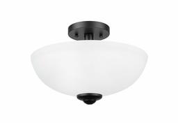 Amazon Brand - Ravenna Home 2-Light Semiflush-Mount Ceiling Light with Frosted Glass Shade, 8.3