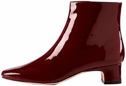 Amazon Brand - find. Block Heel Square Toe, Damen Stiefeletten, Rot (BURGUNDY BURGUNDY), (US 10.5)