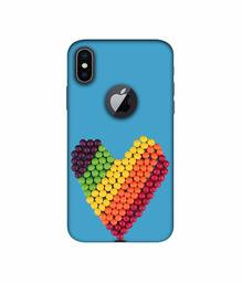 Amazon Brand - Solimo Designer Ball Heart 3D Printed Hard Back Case Mobile Cover for Apple iPhone X (Logo Cut)