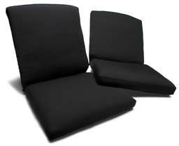 Strathwood St. Thomas Deep Seating Motion Chair Sunbrella Acrylic Cushion, Set of 2, Solid Black