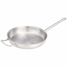 AmazonCommercial 30 cm Stainless Steel Aluminium-Clad Frying Pan with Helper Handle