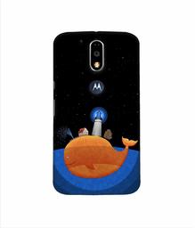 Amazon Brand - Solimo Designer Whale 3D Printed Hard Back Case Mobile Cover for Motorola Moto G4 Plus (with Logo Cut)