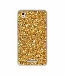 Amazon Brand - Solimo Designer Golden Sparkle UV Printed Soft Back Case Mobile Cover for Lava Z60