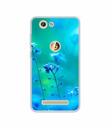 Amazon Brand - Solimo Designer Blue Flower UV Printed Soft Back Case Mobile Cover for Gionee F103 Pro