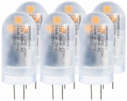 AmazonBasics Bombilla LED cápsula, 20 V, Blanco Warm, Paquete de 6, 1