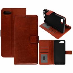 Amazon Brand - Solimo Flip Leather Mobile Cover (Soft & Flexible Back case) for Realme C2 (Brown)