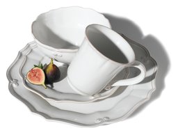 Pinzon Country Crafts 4-Piece Place Setting, Service for 1, Florentina White