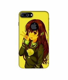 Amazon Brand - Solimo Designer DJ Girl Vector 3D Printed Hard Back Case Mobile Cover for Apple iPhone 7 Plus (Logo Cut)