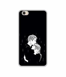 Amazon Brand - Solimo Designer Couples Standing in Rain UV Printed Soft Back Case Mobile Cover for Vivo V5