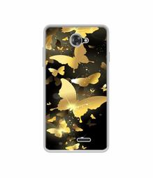 Amazon Brand - Solimo Designer Golden Butterfly Pattern UV Printed Soft Back Case Mobile Cover for Panasonic P71