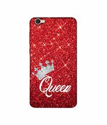 Amazon Brand - Solimo Designer Queen On Red Glitter 3D Printed Hard Back Case Mobile Cover for Vivo V5