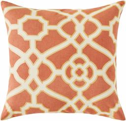 Amazon Brand – Ravenna Home Contemporary Geometric Pattern Throw Pillow - 20 x 20 Inch, Rust and Gold