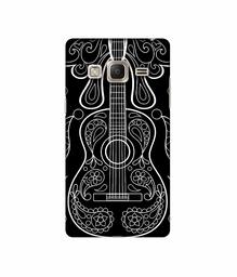 Amazon Brand - Solimo Designer White Gitar On Black 3D Printed Hard Back Case Mobile Cover for Samsung Z3