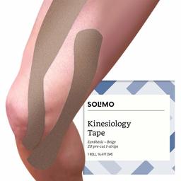 Amazon Brand - Solimo Kinesiology Tape Synthetic I Strips, Beige, 1 Roll of 20, 2