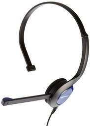 AmazonBasics - Auriculares monocasco para Xbox One, PS4 y PC, Azul