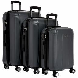 Amazon Brand - Solimo Grey Hardsided Luggage with TSA Lock, Set of 3 (78cm +68.5 cm + 56.5 cm)