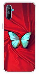 Amazon Brand - Solimo Designer Multicolor Butterfly Red Pattern Design Printed Soft Back Case Mobile Cover for Realme C3