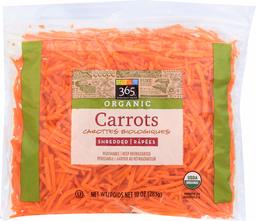 365 Everyday Value, Organic Shredded Carrots, 10 oz