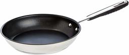 AmazonBasics Stainless Steel Induction Non Stick Frying Pan, 24 cm, with Soft Touch Handle, PFOA&BPA Free