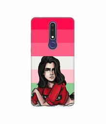 Amazon Brand - Solimo Designer Lady Vector with Line 3D Printed Hard Back Case Mobile Cover for Nokia 3.1 Plus