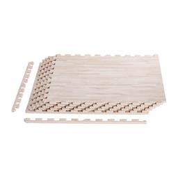 Amazon Basics - Alfombrilla para Rompecabezas de Espuma con impresión de Madera, Crema