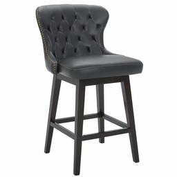 Amazon Brand – Stone & Beam Morgan Faux Leather Memory-Swivel Counter-Height Barstool, 38.2