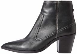 Amazon Brand - find. Stitch Leather High Western Ankle Boots, Black), US 5