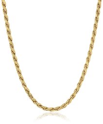 Amazon Essentials Yellow Gold Plated Sterling Silver Diamond Cut Rope Chain Necklace, 30