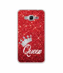 Amazon Brand - Solimo Designer Queen On Red Glitter UV Printed Soft Back Case Mobile Cover for Samsung Galaxy J2 Ace