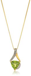 Collier en argent sterling avec pendentif en forme de trillion, 45,7 cm,jaune