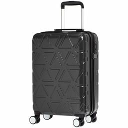 AmazonBasics Pyramid Hardside Carry-On Luggage Spinner Suitcase with TSA Lock - 22 Inch, Black