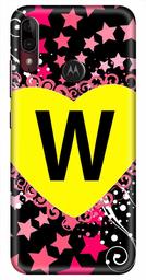 Amazon Brand - Solimo Designer Heart Pattern Alphabet-W 3D Printed Hard Back Case Mobile Cover for Motorola Moto E6s / Motorola Moto E6 Plus