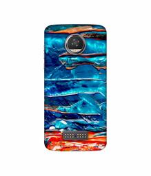 Amazon Brand - Solimo Designer Blue Oil Color 3D Printed Hard Back Case Mobile Cover for Moto Z2 Play