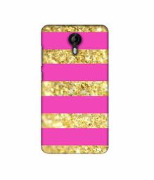 Amazon Brand - Solimo Designer Golden Stripes 3D Printed Hard Back Case Mobile Cover for Micromax Canvas Nitro 4G E455