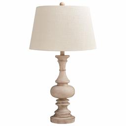 Stone & Beam Vintage Farmhouse Living Room Table Lamp with Light Bulb - 14 x 14 x 28.75 Inches, Distressed White