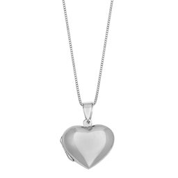 Women's Engravable 925 Sterling Silver Polished 18x20 Polished Heart Locket on 18