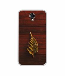 Amazon Brand - Solimo Designer Leaf on Wood UV Printed Soft Back Case Mobile Cover for Micromax Bharat 4 Q440