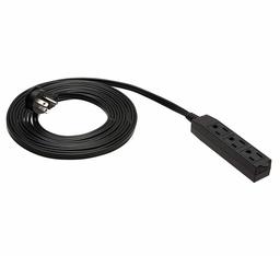 AmazonBasics - Cable de extensión de interior con enchufe plano con 3 salidas (redondo)