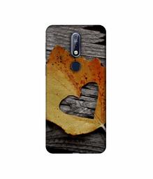 Amazon Brand - Solimo Designer Leaf with Heart Cut 3D Printed Hard Back Case Mobile Cover for Nokia 7.1