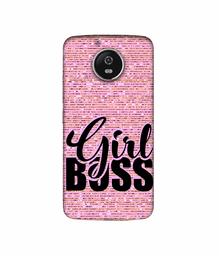 Amazon Brand - Solimo Designer Girl Boss On Pink Sparkle 3D Printed Hard Back Case Mobile Cover for Motorola Moto G5